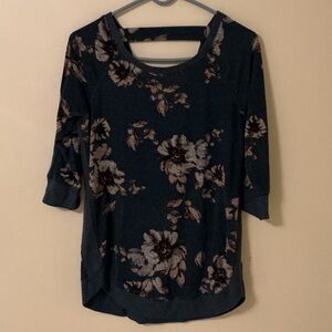 Maurices Floral Long Sleeve Top - Black and Brown